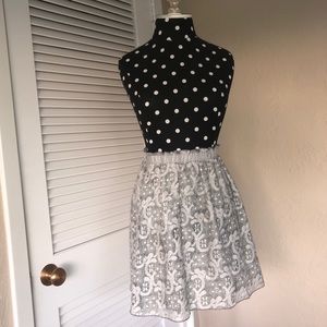 J Crew grey lace skirt